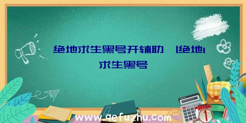 「绝地求生黑号开辅助」|绝地1求生黑号